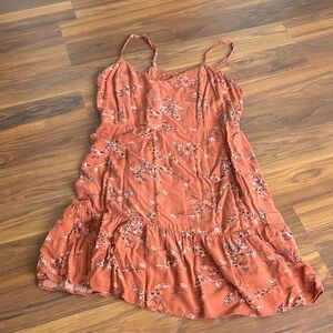 a.n.a Floral Mini Dress in Rust Orange